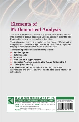 Elements of Mathematical Analysis