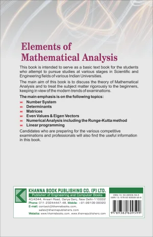 Elements of Mathematical Analysis