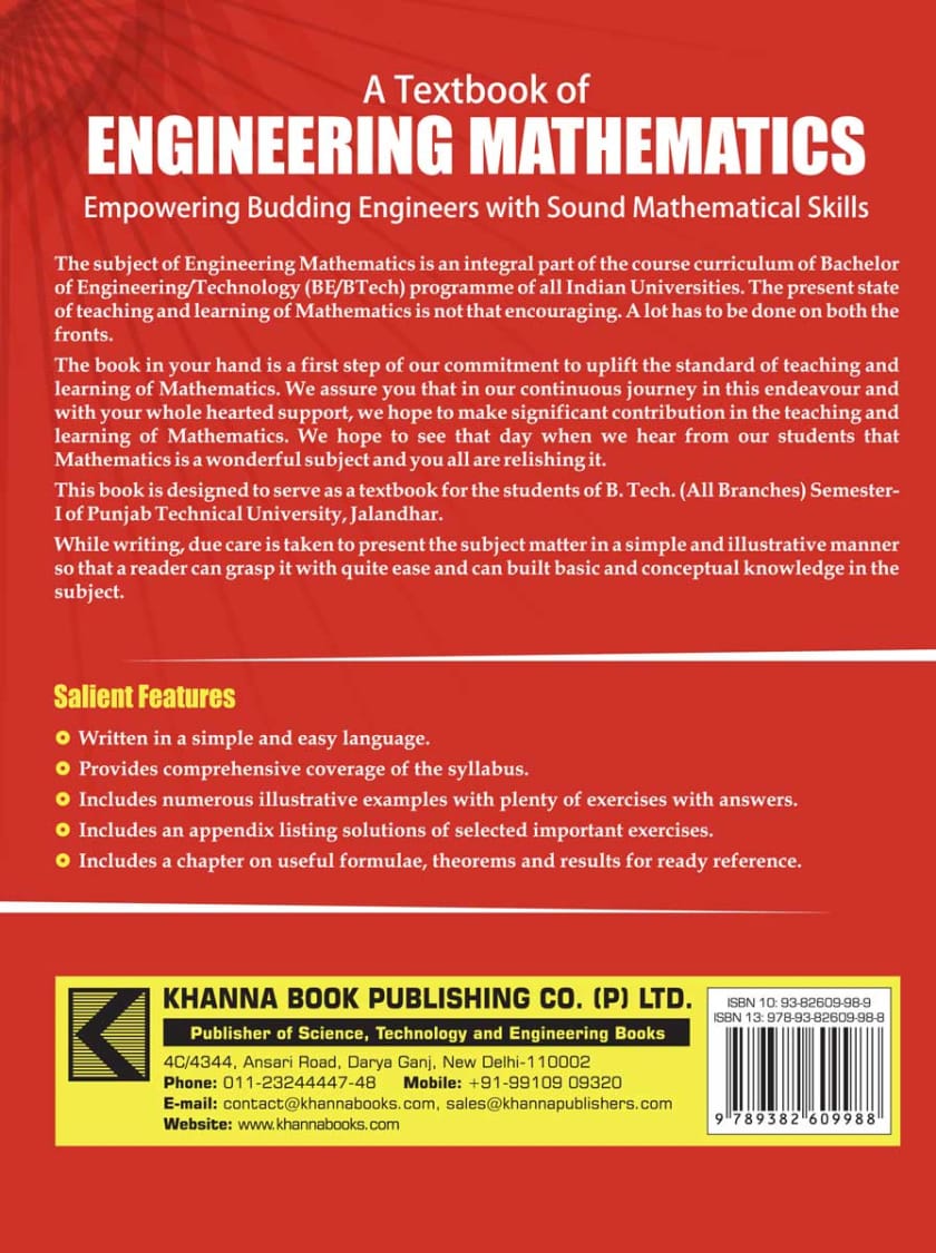 Engineering Math Utm Textbook A Textbook of Engineering Mathematics (PTU-I)