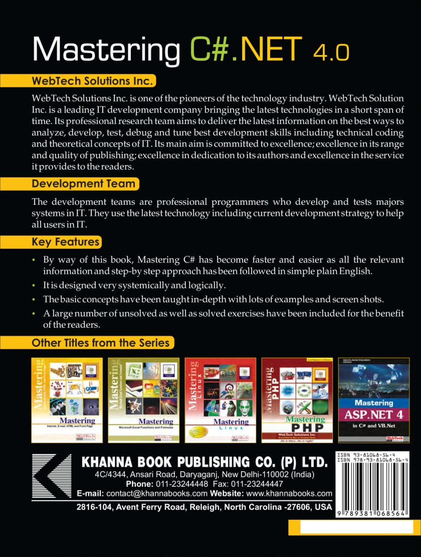 Mastering C# 4.0 (With Complete C# Language & Examples)