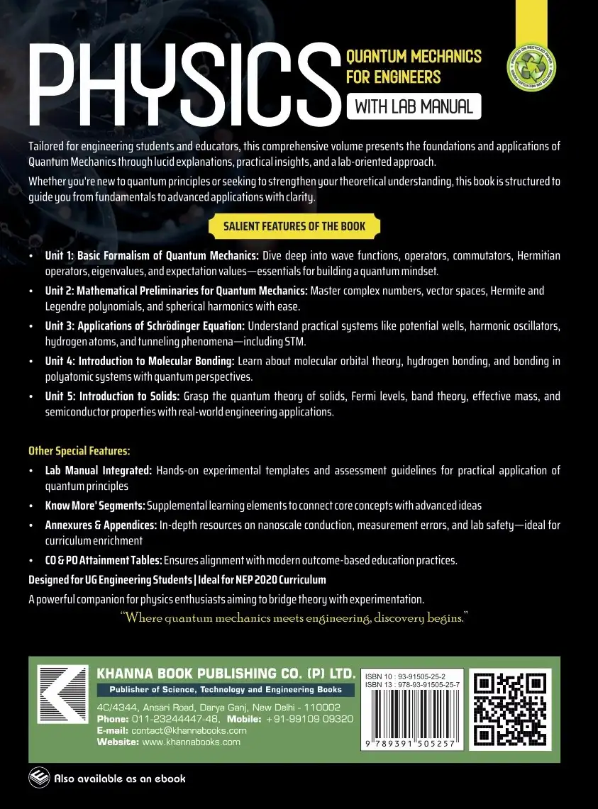 Physics (Quantum Mechanics for Engineers) With Lab Manual - Image 3
