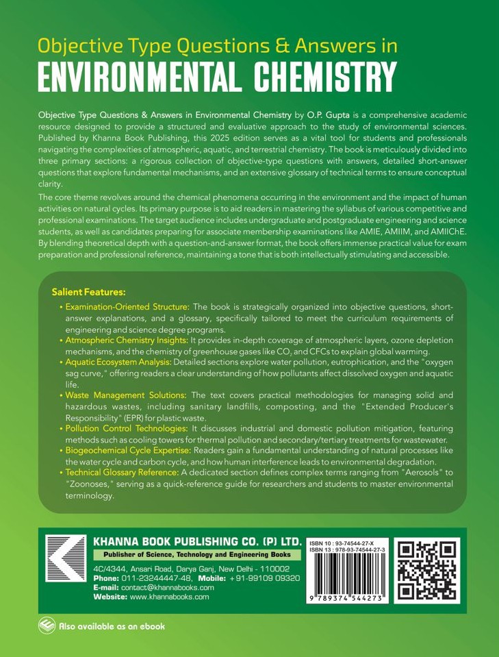 Khanna's Objective Type Questions & Answers in Environmental Chemistry - Image 3