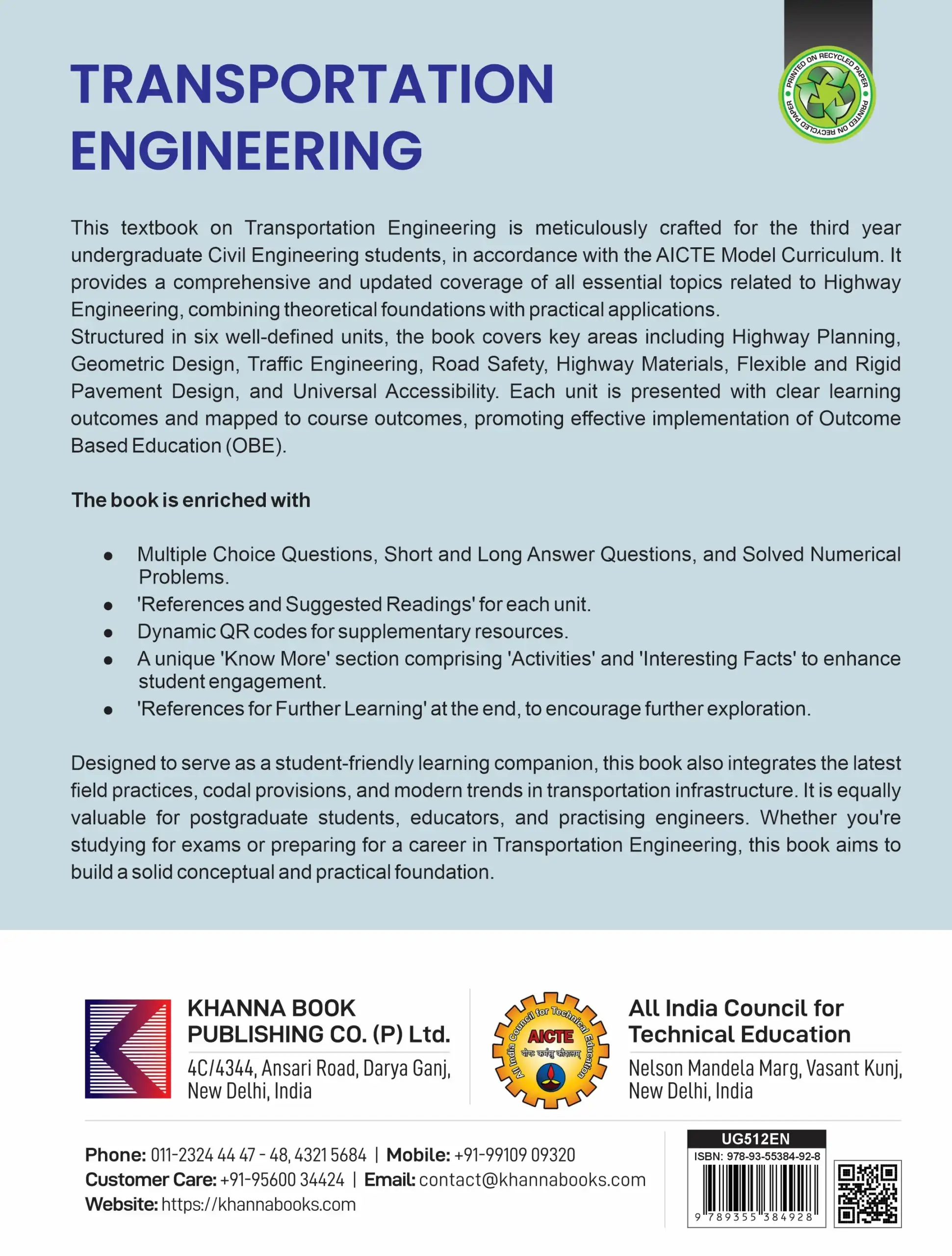 Transportation Engineering | AICTE Prescribed Textbook (UG512EN) - Image 3