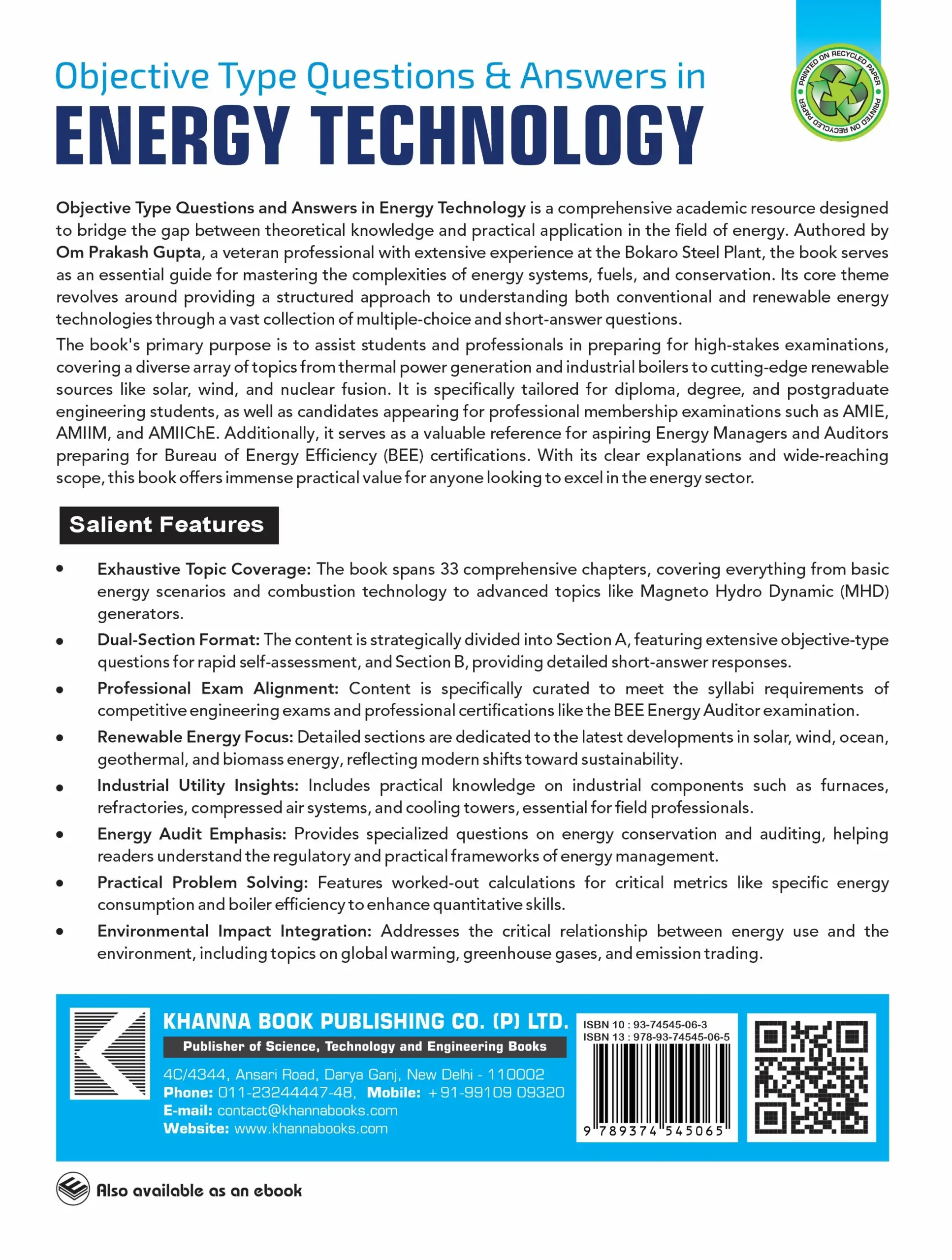 Khanna's Objective Type Questions & Answers in Energy Technology - Image 3