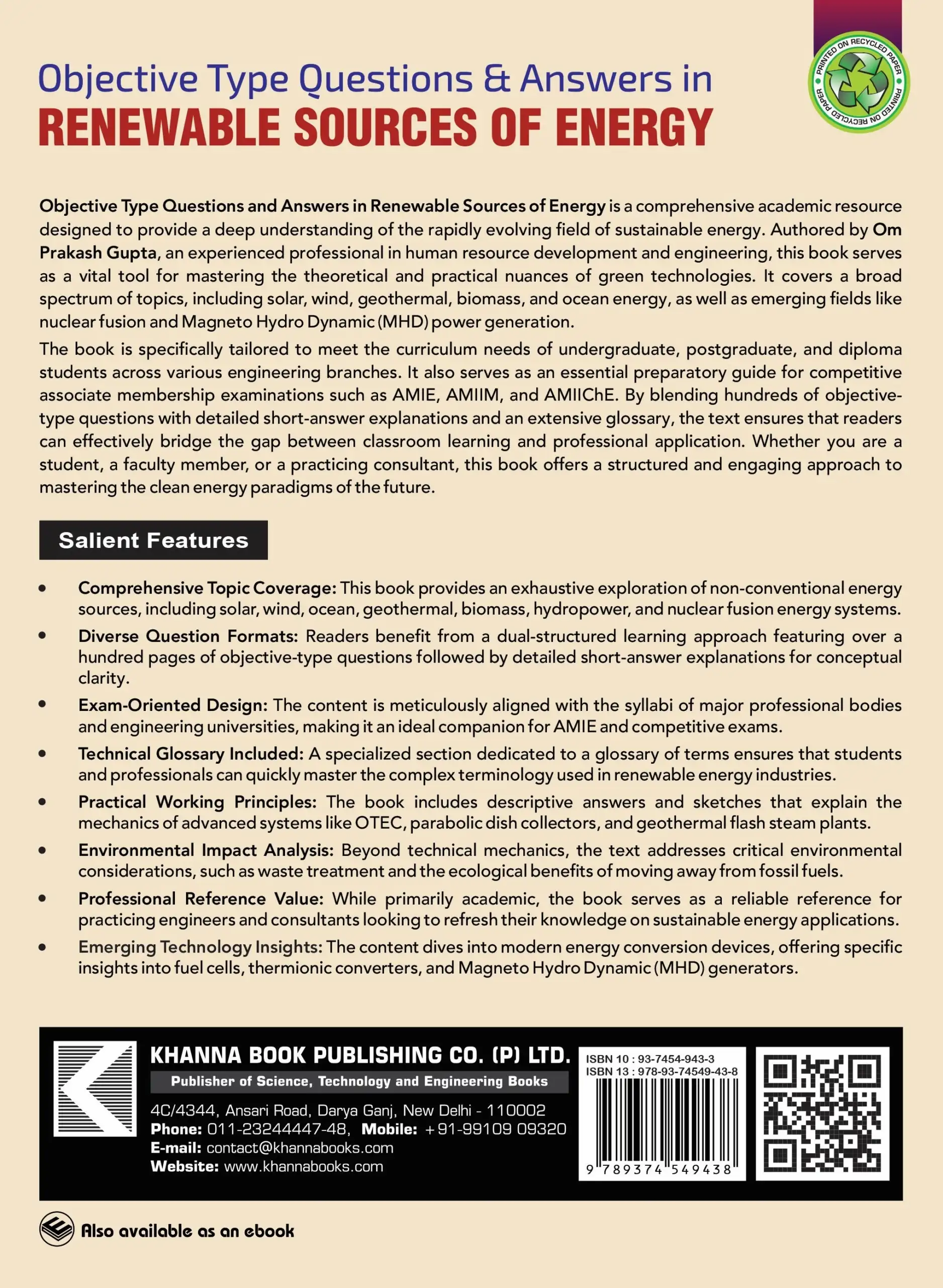 Khanna's Objective Type Questions & Answers in Renewable Sources of Energy - Image 3